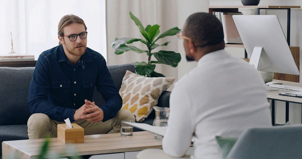 man in individual therapy