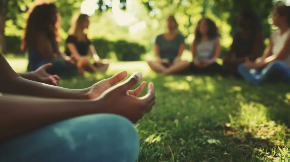 individuals-in-the-grass-meditating