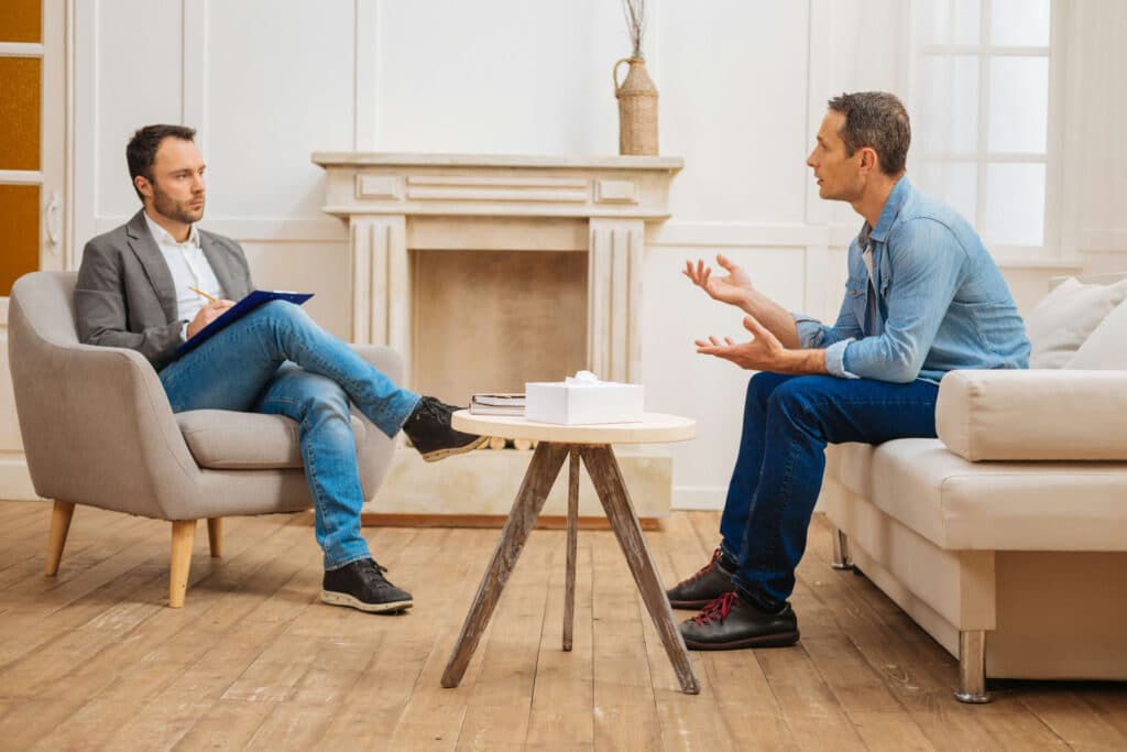 case manager meeting with a client